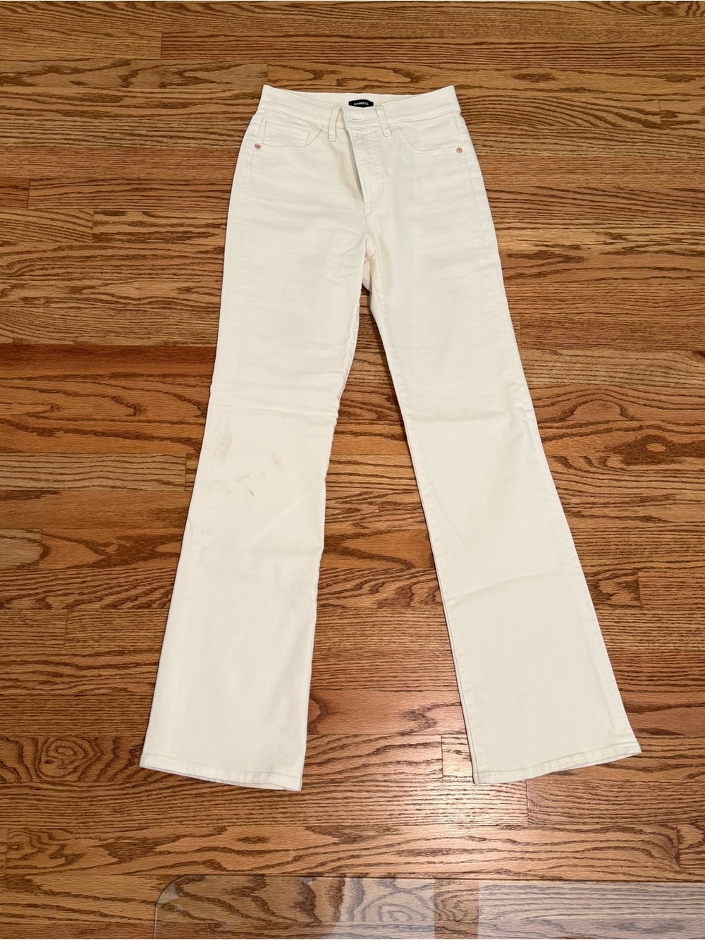 Express Cream Wide-Leg Jeans